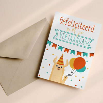 Verjaardagskaart Alpaca