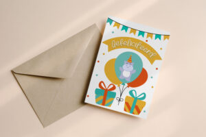 Kinder verjaardagskaart nijlpaard