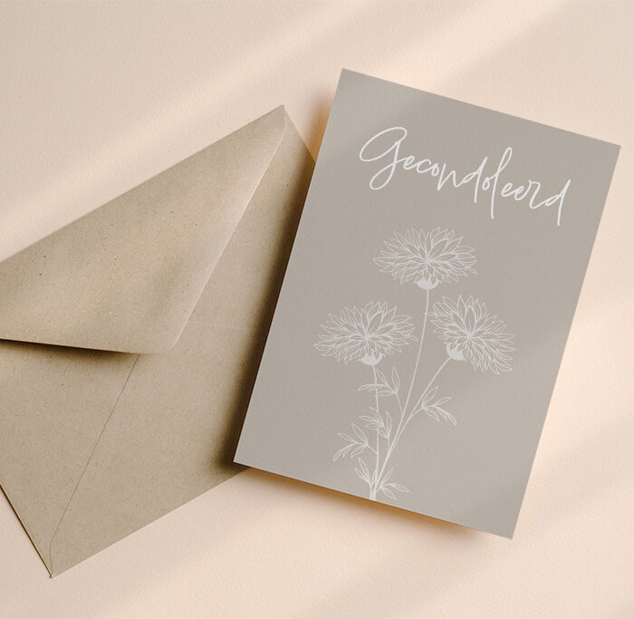 Set van 5 Gecondoleerd & Sterkte kaarten