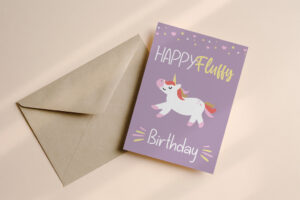 Kinder verjaardagskaart unicorn