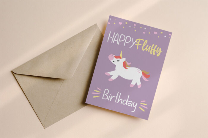 Kinder verjaardagskaart unicorn