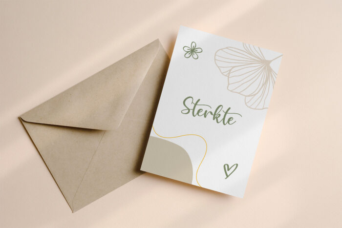 Set van 5 Gecondoleerd & Sterkte kaarten