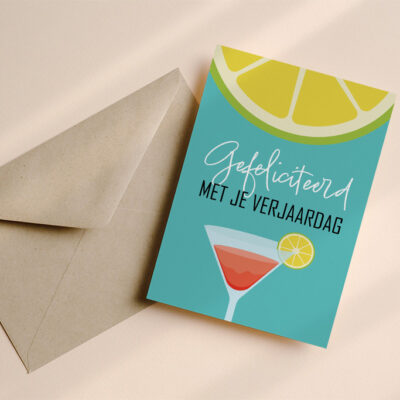 Verjaardagskaart Cocktail