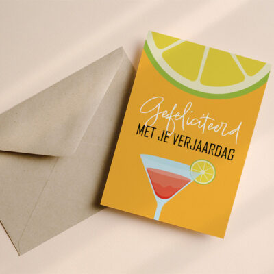 Verjaardagskaart Cocktail