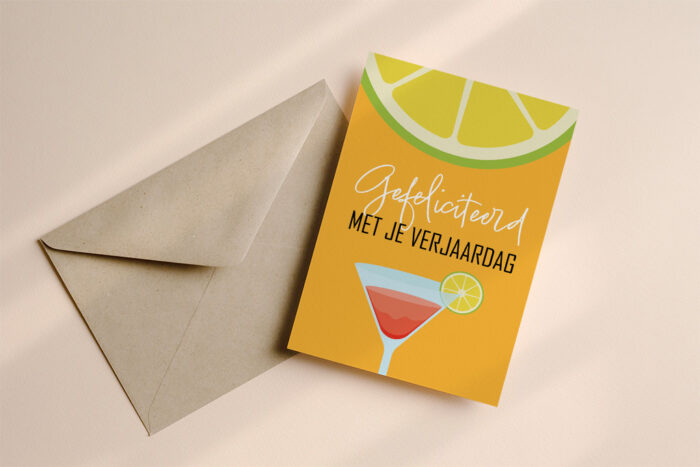 Verjaardagskaart 015 Verjaardagskaart Cocktail