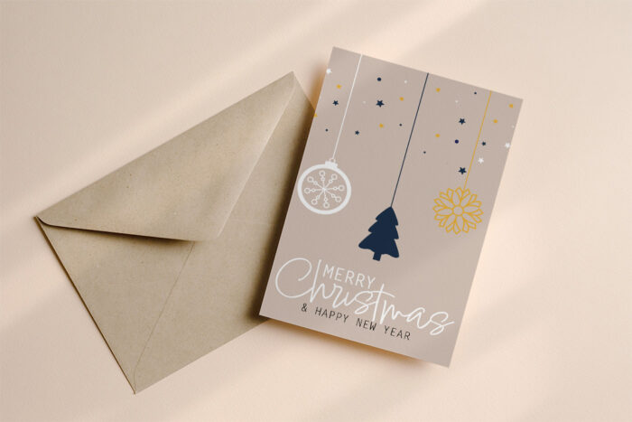 Kerstkaart beige