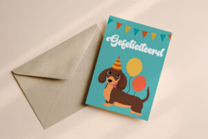 Verjaardagskaart Teckel