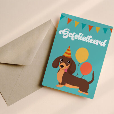 Verjaardagskaart Teckel