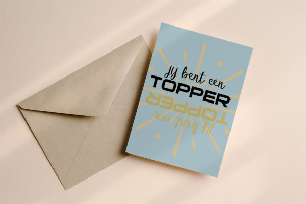 Jij bent een topper! Blauw