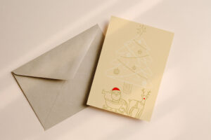 Kerstkaart botergeel