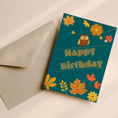 Verjaardagskaart uil