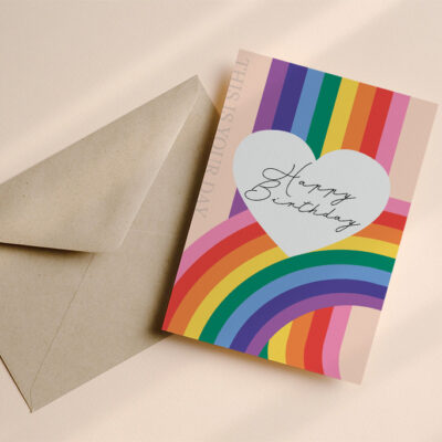 Verjaardagskaart regenboog