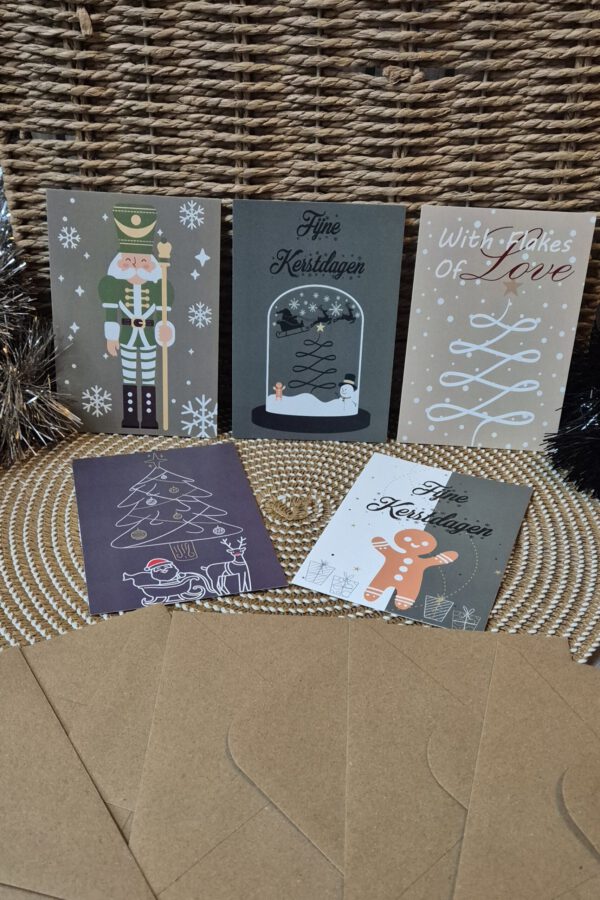 1 Kerstkaarten set inclusief enveloppen