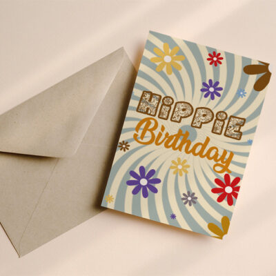 Verjaardagskaart Hippie Birthday
