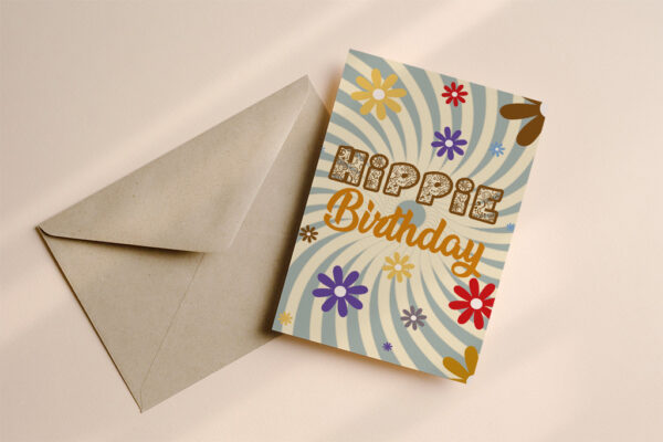 Verjaardagskaart Hippie Birthday