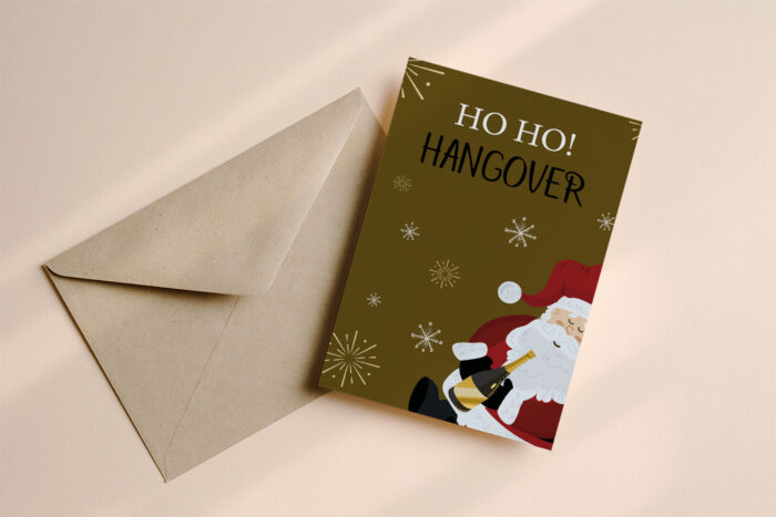 Kerstkaart ho ho hangover