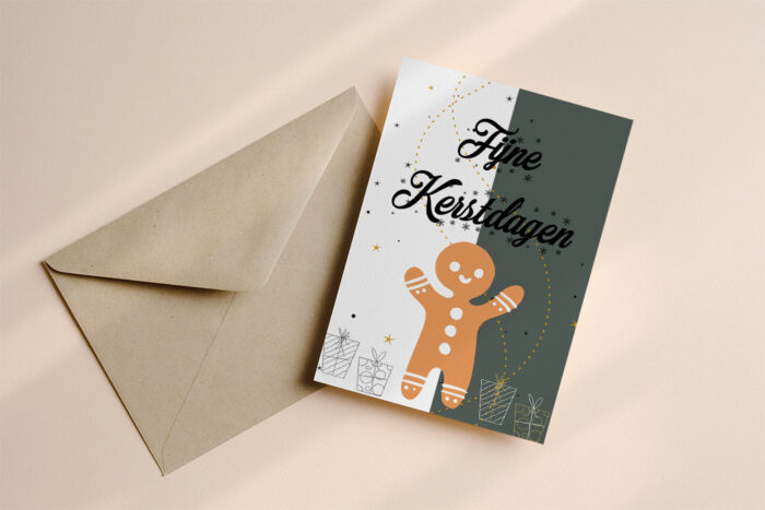 Kerstkaart peperkoekman