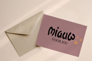 Miauw voor jou wenskaart