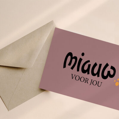 Miauw voor jou wenskaart