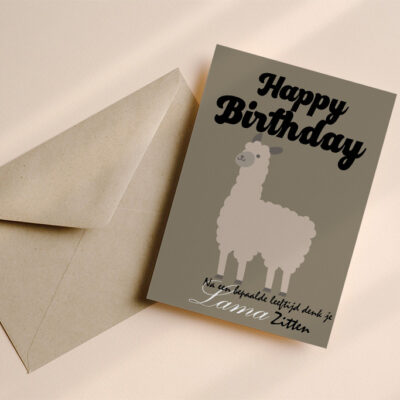 Verjaardagskaart Lama