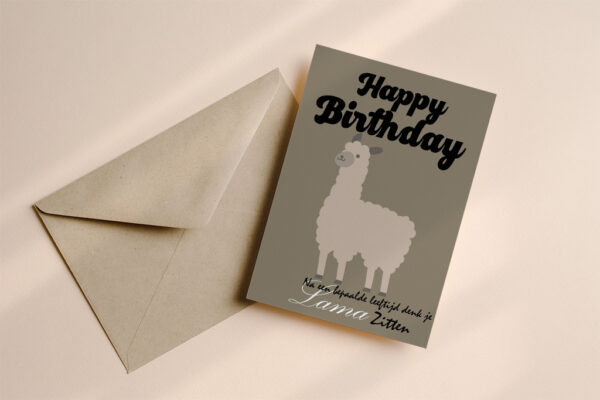 Verjaardagskaart Lama