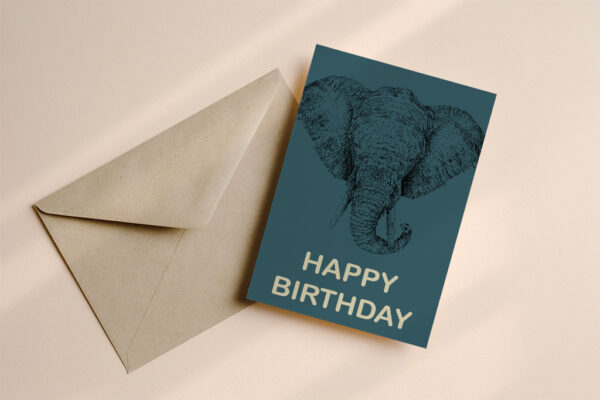 Verjaardagskaart Olifant