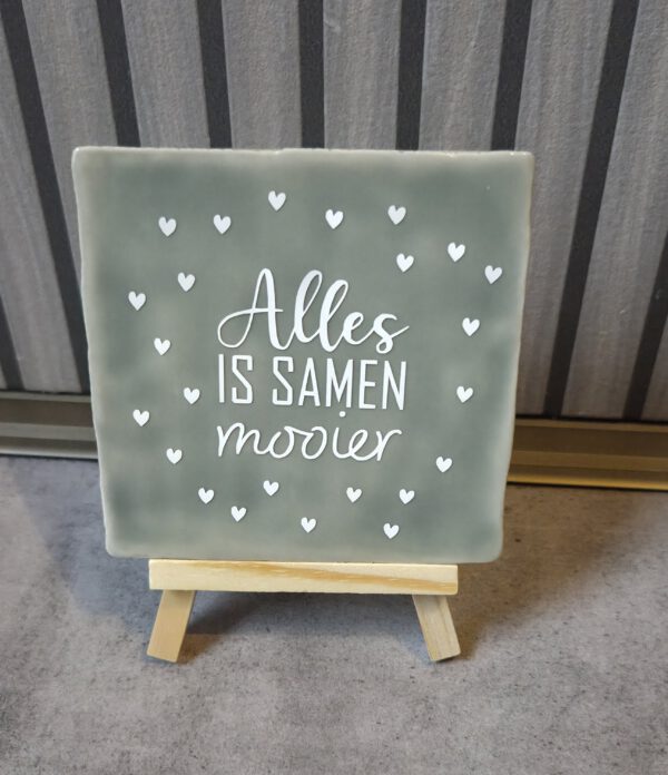 Alles Is Samen Mooier tegel groen