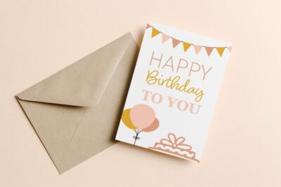 Verjaardagskaart slinger/ballon