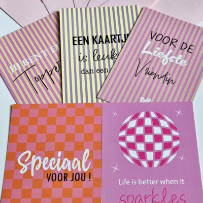 Setje van 5 wenskaarten