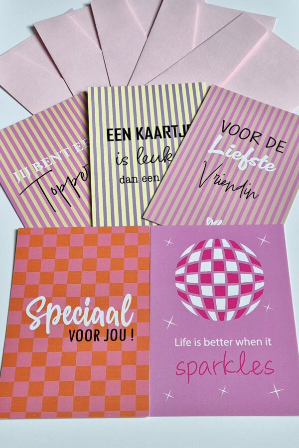 Setje van 5 wenskaarten