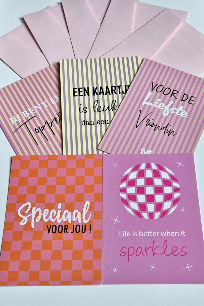 Setje van 5 wenskaarten