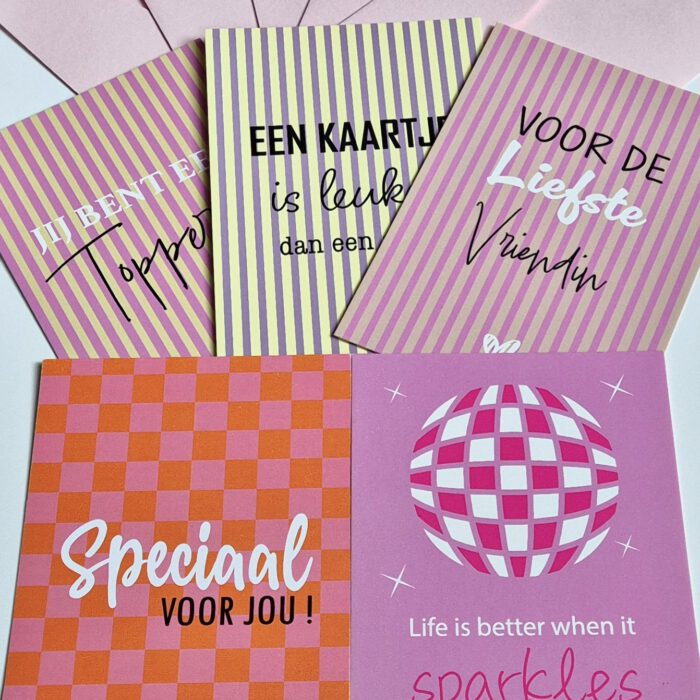 Setje van 5 wenskaarten