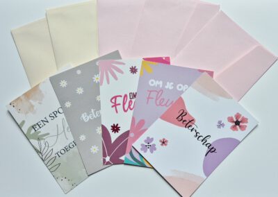 Setje van 5 betetschap kaarten