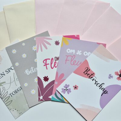 Setje van 5 betetschap kaarten