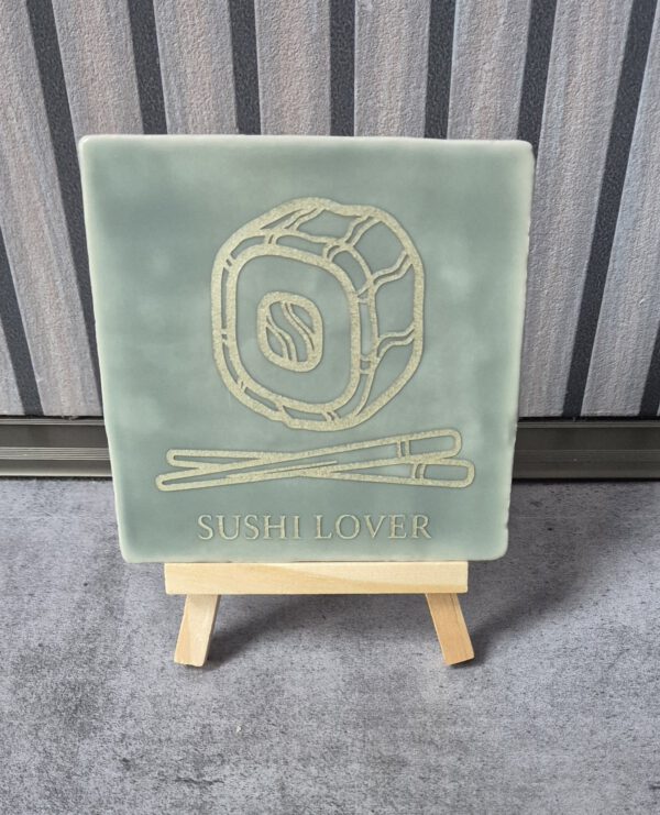 Tegeltje met tekst 
Sushi lover