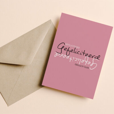 Gefeliciteed roze nieuw Verjaardagskaart Roze