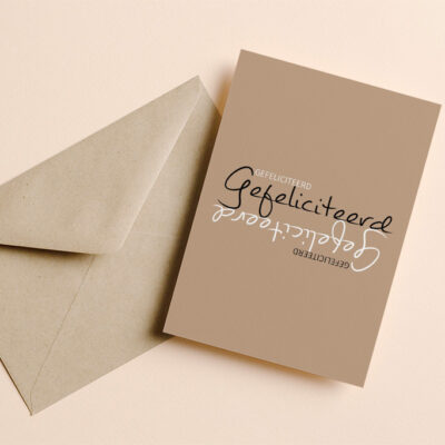 Gefeliciteerd bruin nieuw Verjaardagskaart Taupe