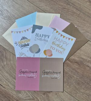 Setje verjaardagskaarten