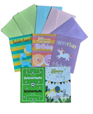 Setje kinder verjaardagskaarten