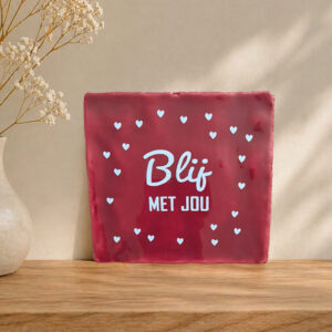 keramische tegel met tekst blij met jou, persoonlijk cadeau of woondecoratie