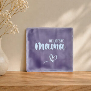 keramische tegel met tekst ‘liefste mama’, persoonlijk cadeau of woondecoratie, moederdag cadeau