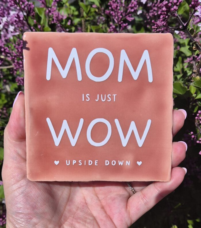 Tegeltje met tekst
Mom is just Wow