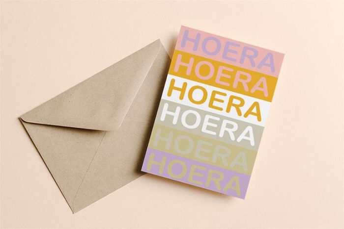 Hoera hoera wenskaart