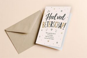 Dubbele kaart inclusief envelop
Beterschap