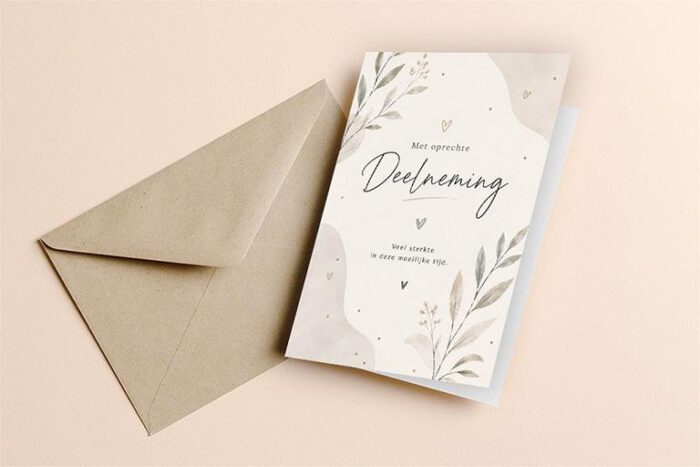 Dubbele kaart inclusief envelop
Met oprechte deelneming