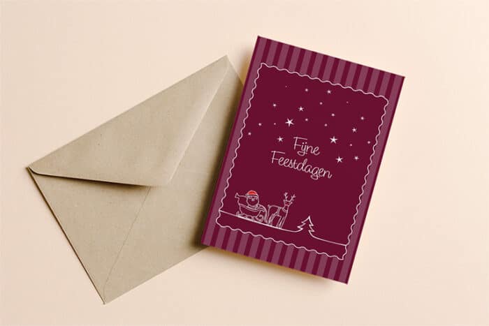 Kerstkaart donkerrood