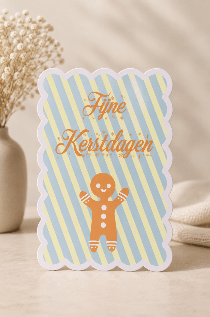 Unieke vorm - Kerstkaart  Gingerbread