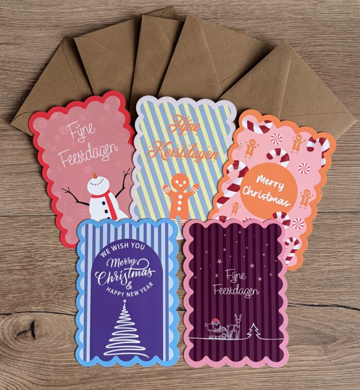 Kerstkaarten set - Unieke vorm