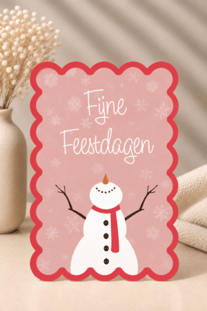 Unieke vorm - Kerstkaart sneeuwpop
