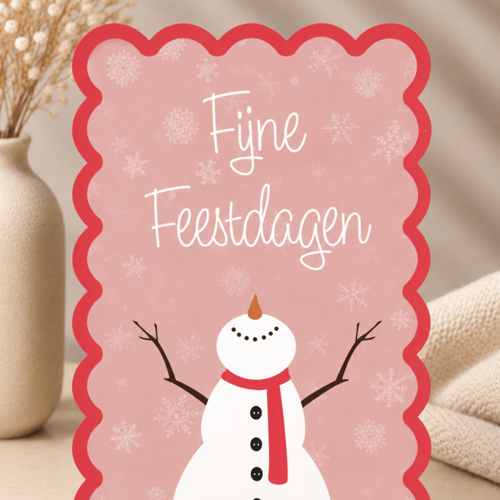 Unieke vorm - Kerstkaart sneeuwpop
